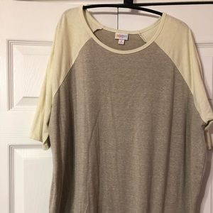 LuLaRoe M Tan and Pale Yellow Irma NWOT